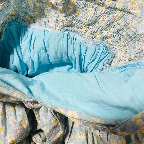 Anthropologie Mable Med Floral Print Puff Sleeve Babydoll Pleated Line Dress EUC - Picture 9 of 11